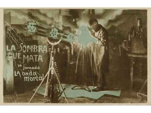 1933. PROGRAMA DE MANO. LA SOMBRA QUE MATA. Tarjeta, ofsset.