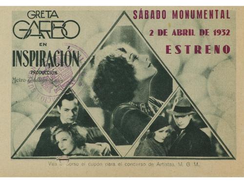 1931. PROGRAMA DE MANO. INSPIRACIÓN. Díptico apaisado, offse