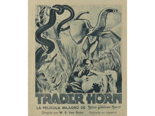 1931. PROGRAMA DE MANO. TRADER HORN. Díptico, litografía y o