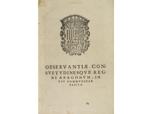 1664. LIBRO. (DERECHO-ARAGÓN). ACTOS DE CORTES DEL REYNO DE 