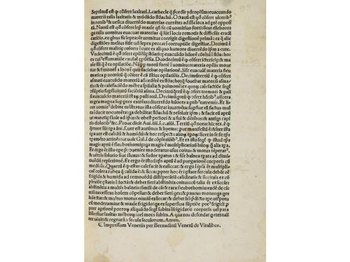 1500 ca. LIBRO. (INCUNABLE-MEDICINA). VILLA NOVA, ARNALDI:. 