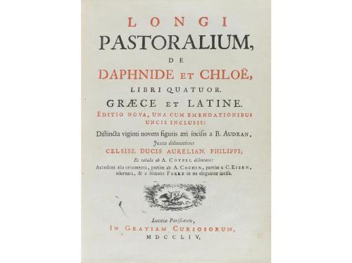 1754. LIBRO. (LITERATURA- BIBLIOFILIA). [LONGUS]:. LONGI PAS