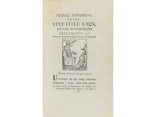 1780. LIBRO. (FILOSOFÍA). ERASMI ROT.:. MORIAS ENKOMION SIVE