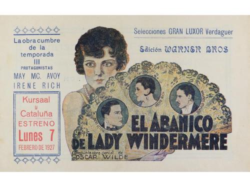 1925. PROGRAMA DE MANO. EL ABANICO DE LADY WINDERMERE. Progr