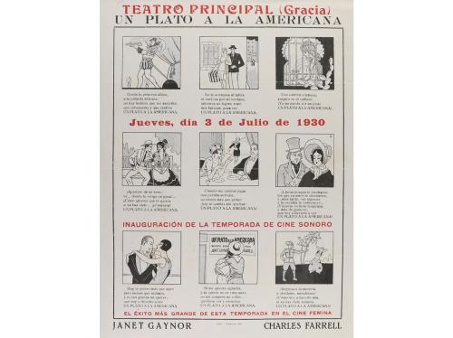 1929. PROGRAMA DE MANO. UN PLATO A LA AMERICANA. Tamaño lobb