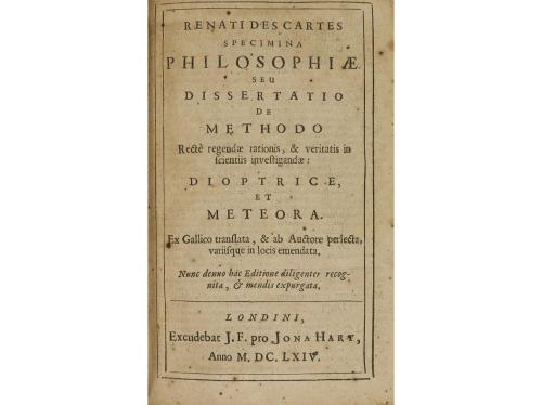 1664. LIBRO. (FILOSOFÍA). DESCARTES, RENATI:. PRINCIPIA PHIL