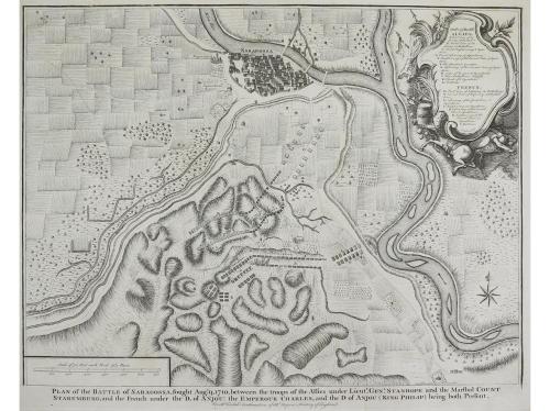 1750 ca. MAPA. TINDAL; RAPIN:. 10 PLANOS DE LA OBRA: TINDAL&#39;