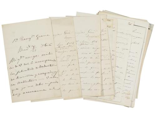 1860-1878. MANUSCRITO. LOTE DE CARTAS DIRIGIDAS A HERMENEGIL