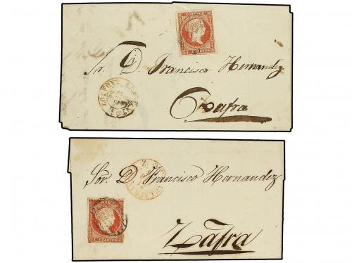 ✉ ESPAÑA. Ed. 40, 44. 1855-57. SEIS cartas con sello de 4 cu
