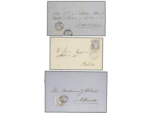 ✉ ESPAÑA. Ed. 107. 1870. SIETE cartas con sello de 50 mils. 