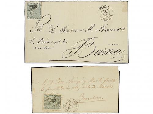 ✉ ESPAÑA. Ed. 133. 1873-74. CINCO cartas con sello de 10 cts