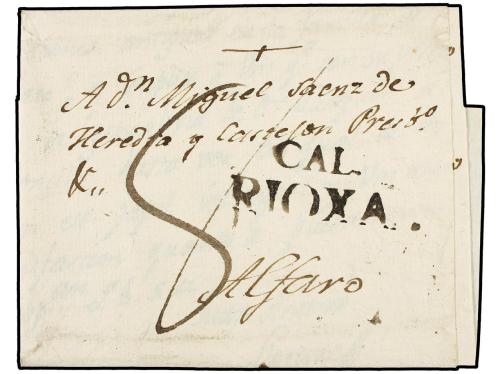 ✉ ESPAÑA: PREFILATELIA. 1801. CALAHORRA a ALFARO. Marca CAL.