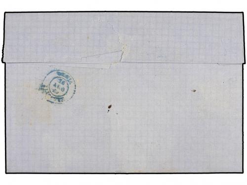 ✉ ESPAÑA. Ed. 98. 1869. 50 mils. castaño lila, mat. fechador