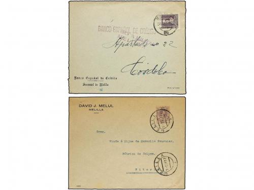 ✉ ESPAÑA. 1917-1939. Conjunto de 5 cartas con diversos franq