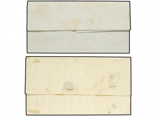 ✉ ESPAÑA. Ed. 48 (2). 1856-58. 2 cartas con sello de 4 cuart