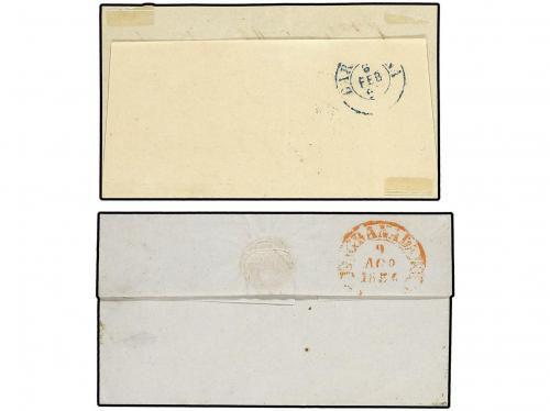 ✉ ESPAÑA. Ed. 24, 33. 1854-55. 2 cartas con sellos de 4 y 5 