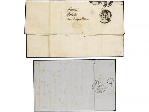 ✉ ESPAÑA. Ed. 107. 1871-72. 2 cartas con sello de 50 mils. a