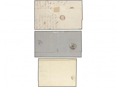✉ ESPAÑA. Ed. 75, 88, 107. 1865-70. 3 cartas con sello de 4 