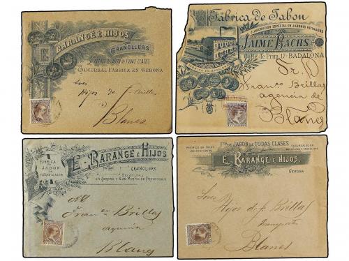 ✉ ESPAÑA. 1890-98. Conjunto de 12 sobres con sellos de Alfon