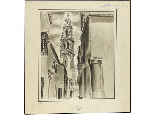 ESPAÑA. (1980 CA.). TURISMO. 4 bocetos (17 x 22 cm. aprox.) 