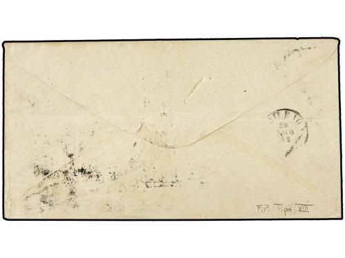✉ CUBA. Ant. 7F (2). 1862. HABANA a BILBAO. 1/2 real azul, p