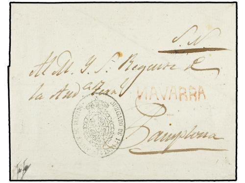 ✉ ESPAÑA: PREFILATELIA. (1850 CA.). AOIZ a PAMPLONA. Envuelt
