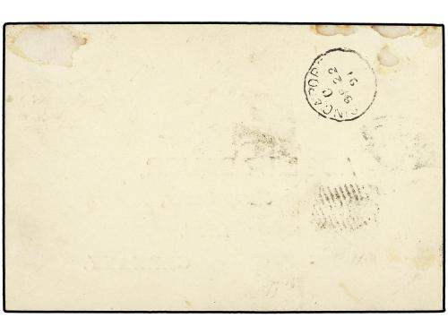 ✉ BORNEO. 1891. usage of 1889 1 c. orange. Postal stationery