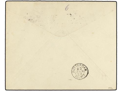 ✉ CURACAO. 1892. Registered cover used to ROTTERDAM bearing 