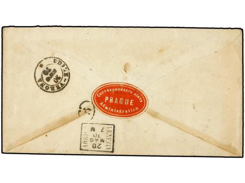 ✉ CHECOSLOVAQUIA. 1870. Cover sent stampless from PRAGUE wit