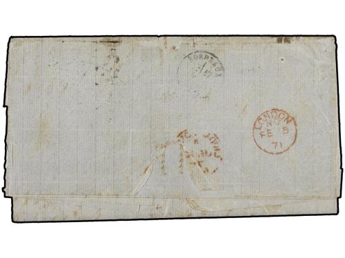 ✉ VENEZUELA. 1871. Entire letter sent stampless to BORDEAUX 