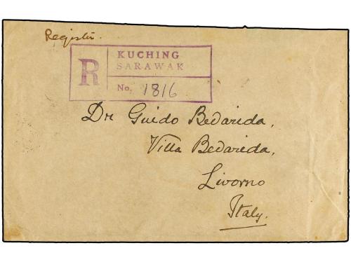 ✉ MALAYA. 1927 (April 1). Registered cover to Italy franked 