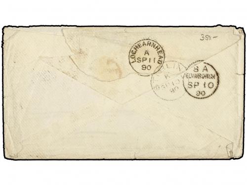 ✉ NUEVA ZELANDA. 1890 (July 21). Cover to SCOTLAND bearing