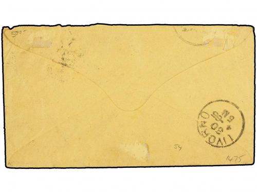 ✉ MALTA. 1886 (Apr 27). Cover probably from Tunisia franked