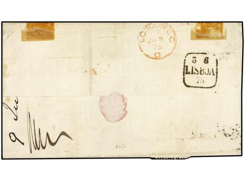 ✉ 1875. Cover to London franked by overprinted 1870 120 rei