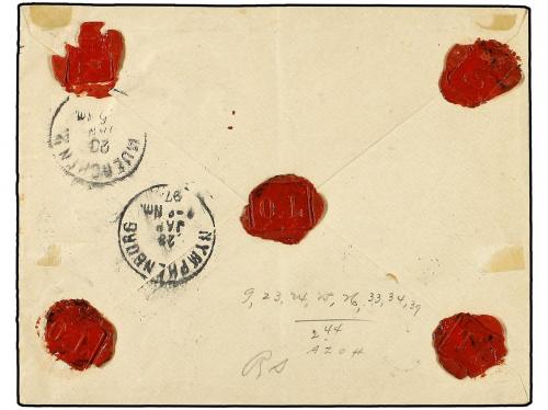 ✉ MARTINICA. 1897. Registered envelope to Munich franked 1c