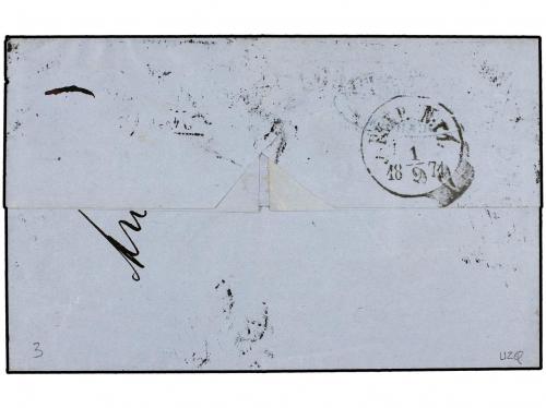 ✉ SUECIA. 1871. Wrapper to London franked 12 & 24 ore tied