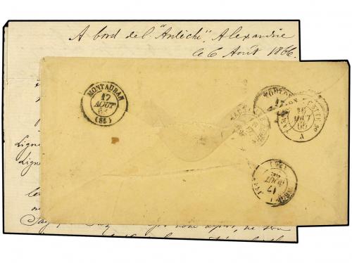 ✉ EGIPTO. 1866. FRENCH POST OFFICES. Envelope with full con