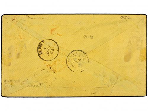 ✉ ESTADOS UNIDOS. 1864. 10 c. yellow green, 5c. brown (68,7