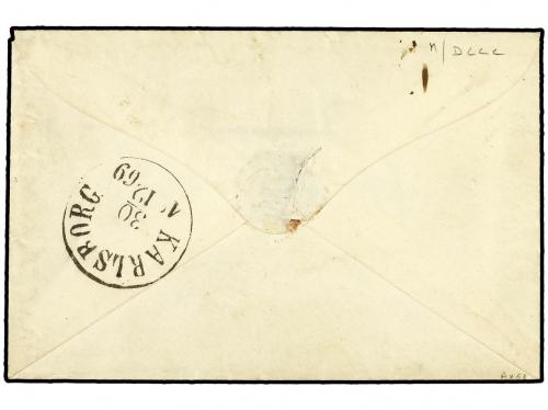 ✉ SUECIA. 1869 (Dec 27). Delightful Ladies´s envelope to Ka