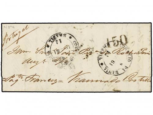 ✉ BRASIL. 1861 (Dec). Entire letter to Portugal franked for