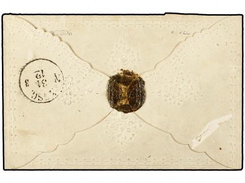 ✉ (1860 CA.). Wonderful embossed Ladies´ envelope franked b