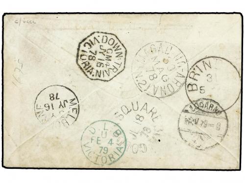 ✉ AUSTRALIA. 1878 (May 28). Small envelope to Bendigo (Vict