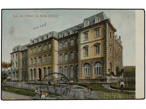 ✉ TURQUIA. 1908. LEBANON. Picture postcard of Sofar Hotel b