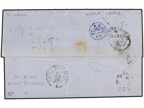 ✉ GUAYANA FRANCESA. 1883 (Dec 1). Outer letter sheet sent r