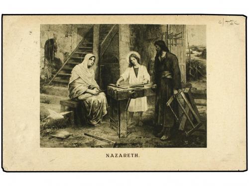 ✉ PALESTINA. Sg. D7. 1927. Postcard from NAZARETH to JERUSA