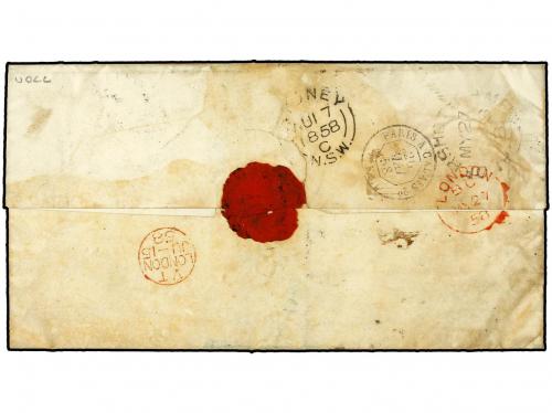 ✉ 1858 (May 20). Cover originally mailed from ROME with cds