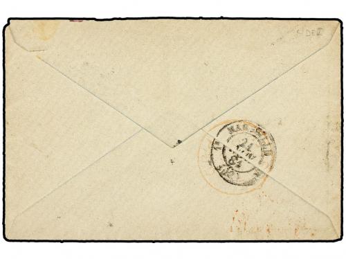 ✉ MALAYA. 1881. SINGAPORE to MARSEILLE. Envelope franked 35