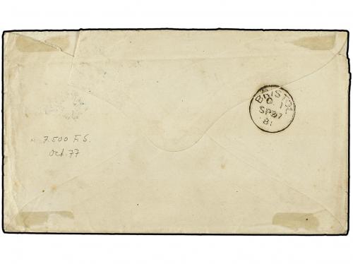 ✉ GUATEMALA. Sc. 18. 1881 (Aug. 20). Cover, somewhat tired