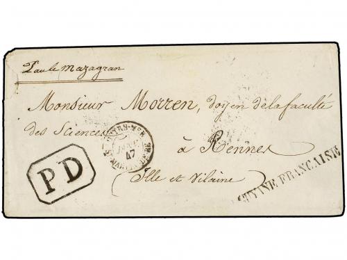 ✉ GUAYANA FRANCESA. 1846 (Dec 19). Cover to RENNE endorsed