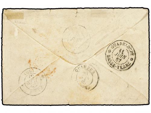 ✉ GUADALUPE. Ce. 3+4. 1867 (June 10). Cover to FRANCE frank